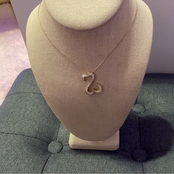 Jane Seymour open heart 14k 1 carat total necklace - Picture 1 of 4
